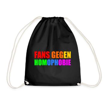 fans gegen homophobie - Turnbeutel - Schwarz - Vorne