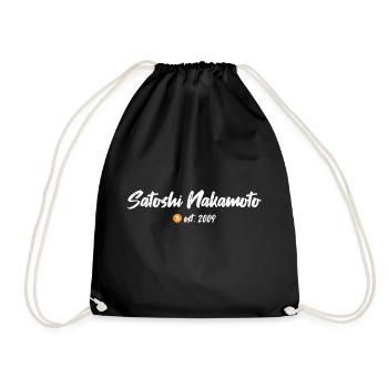 Satoshi Nakamoto est. 2009 Blockchain Bitcoin - Drawstring Bag - black - Front