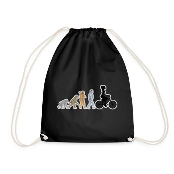 Evolution Bike Female Black Grunge - Drawstring Bag - black - Front