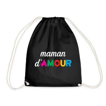 Maman d'Amour - Muttertag - Turnbeutel - Schwarz - Vorne