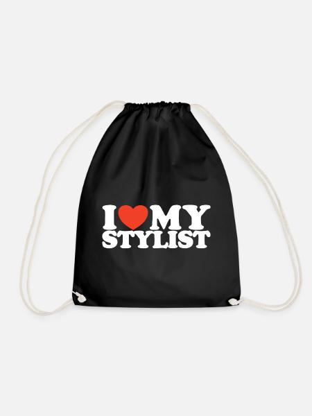 I love My stylist Herz Shirt - Turnbeutel - Schwarz