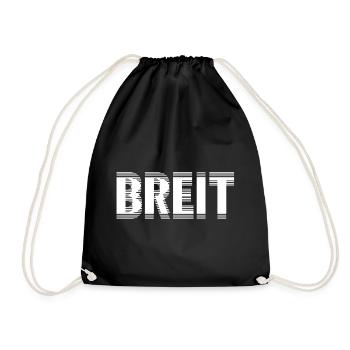 Breit Weiß by Falsches Design - Turnbeutel - Schwarz - Vorne