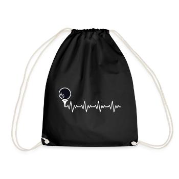 Golfeur Golfeur Balle de golf ECG Battement cardiaque Rythme cardiaque - Sac de sport léger - noir - Devant