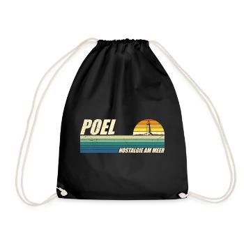 Baltic Sea POEL NOSTALGIA BY THE SEA Retro Funny - Drawstring Bag - black - Front