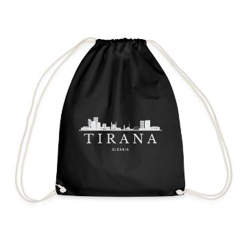 Tirana Skyline, Tirana Albania - Drawstring Bag - black - Front