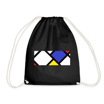 Countercomposition according to "De Stijl" - Drawstring Bag - black - Front