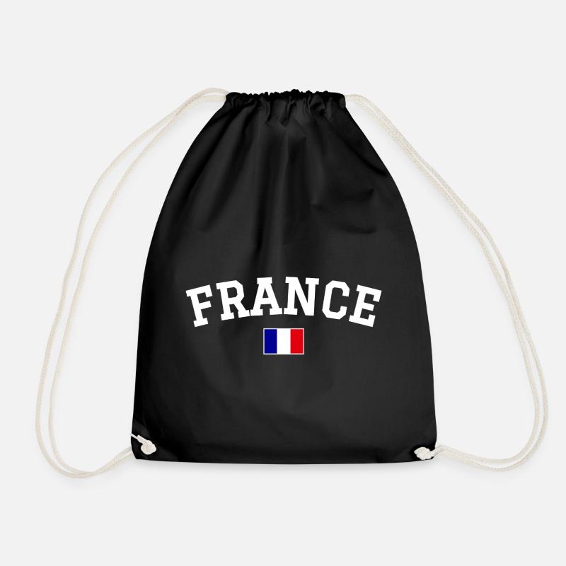 Drapeau français Dessin blanc - Sac de sport léger - noir