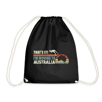 Australien Ich ziehe zu Australien Tourismus - Turnbeutel - Schwarz - Vorne