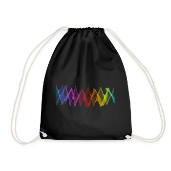 Abstract Lines Design 04 - Drawstring Bag - black - Front
