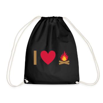 J’adore le feu de camp - Sac de sport léger - noir - Devant