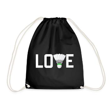 Badminton Liebe - Turnbeutel - Schwarz - Vorne