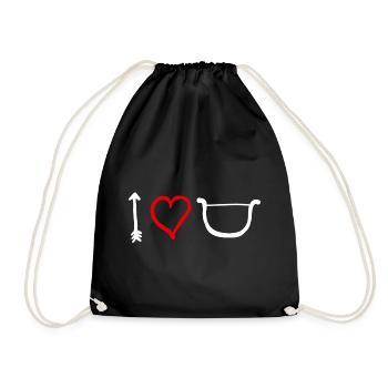 Ich liebe dich, Pfeil Bogen Herz Amor Valentinstag - Turnbeutel - Schwarz - Vorne