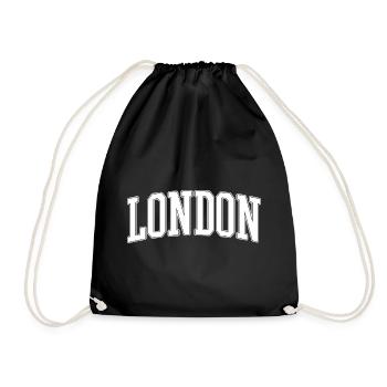 LONDON Block Font Big City Logo - Drawstring Bag - black - Front