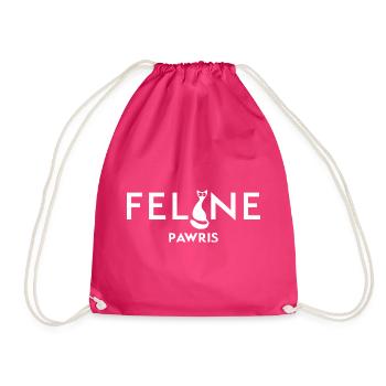 Katze(dunkel) - Turnbeutel - Fuchsia - Vorne