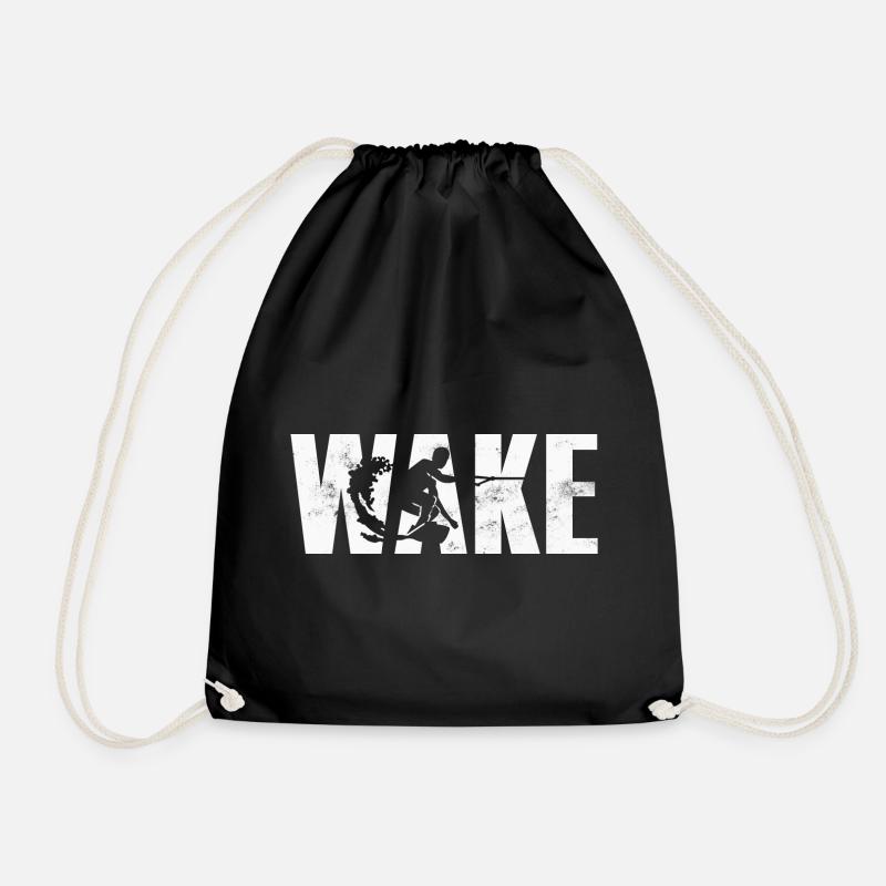 Wakeboard Wakeboarding - Drawstring Bag - black