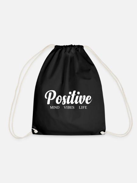 Positive Schwingungen Leben - Turnbeutel - Schwarz