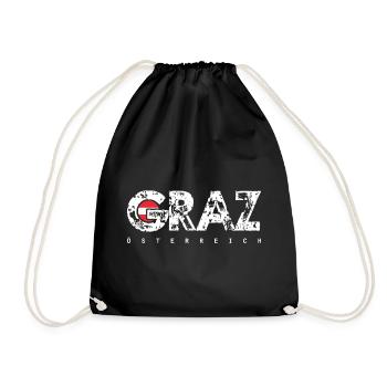 Graz City Grunge Logo Österreich - Turnbeutel - Schwarz - Vorne