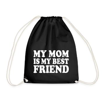 my mom is my best friend - Sac de sport léger - noir - Devant