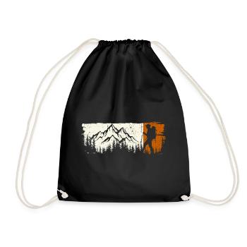 Mountain Explorer Silhouette T-Shirt - Turnbeutel - Schwarz - Vorne