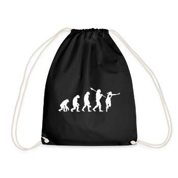 Evolution Of Man Rugby Player Silhouette - Drawstring Bag - black - Front