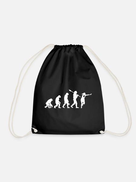 Evolution des Mannes Rugbyspieler-Silhouette - Turnbeutel - Schwarz