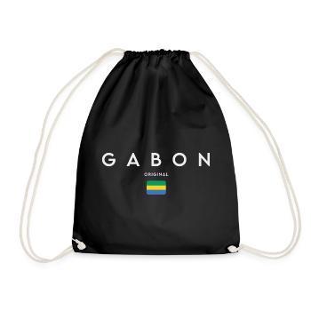 Gabonese pride, minimalist sleek design - Drawstring Bag - black - Front