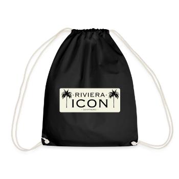 Riviera Icon Logo Black Beige - Drawstring Bag - black - Front