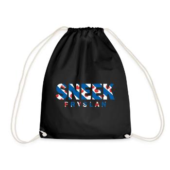 Sneek Friesland Fryslan Flag Shirt, Hoodie, Bag - Drawstring Bag - black - Front