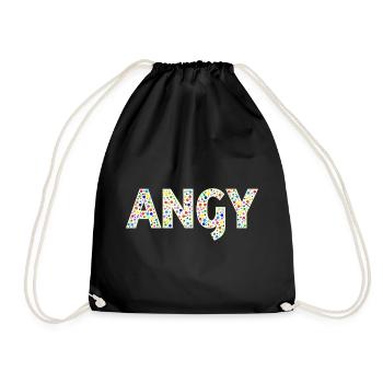 Angy Dotday name - Turnbeutel - Schwarz - Vorne
