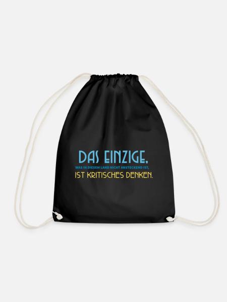 Das, was nicht ansteckend ist: Kritisches Denken. - Turnbeutel - Schwarz