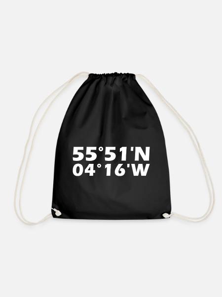 Glasgow Coordinates - Drawstring Bag - black
