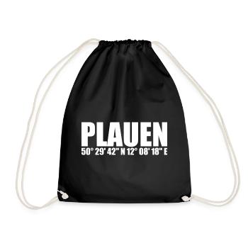 Plauen Koordinaten - Turnbeutel - Schwarz - Vorne