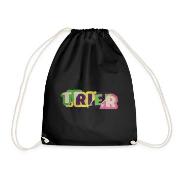 Trier Germany City Font Punk Retro - Drawstring Bag - black - Front