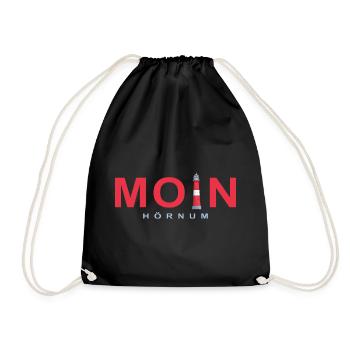 Moin Hörnum, Sylt, Deutsche Nordsee - Turnbeutel - Schwarz - Vorne
