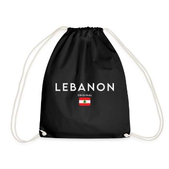 Flag of Lebanon, Lebanese Pride - Drawstring Bag - black - Front