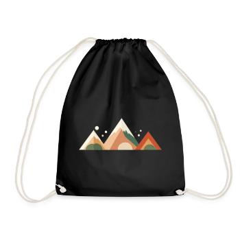 Alpine Sunset Peaks - Drawstring Bag - black - Front