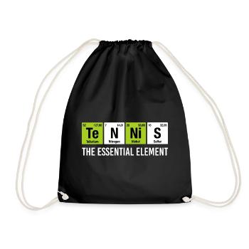 Tennis: Wesentliches Element: Lustige Chemie. - Turnbeutel - Schwarz - Vorne