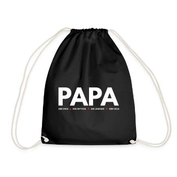 PAPA - Drawstring Bag - black - Front