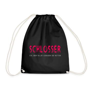 Schlosser Handwerker Design - Turnbeutel - Schwarz - Vorne