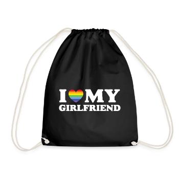 J’aime ma copine - LGBTQ - Sac de sport léger - noir - Devant