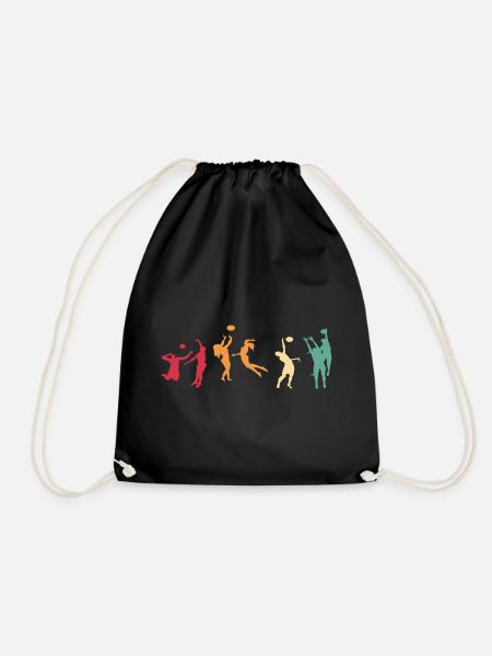 Volleyball Retro Sport Vintage - Turnbeutel - Schwarz