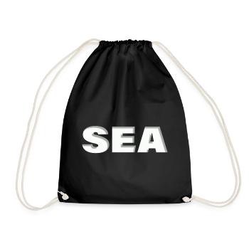 SEA - Drawstring Bag - black - Front