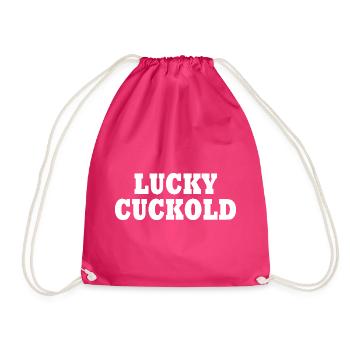 Lucky cuckold - Drawstring Bag - fuchsia - Front
