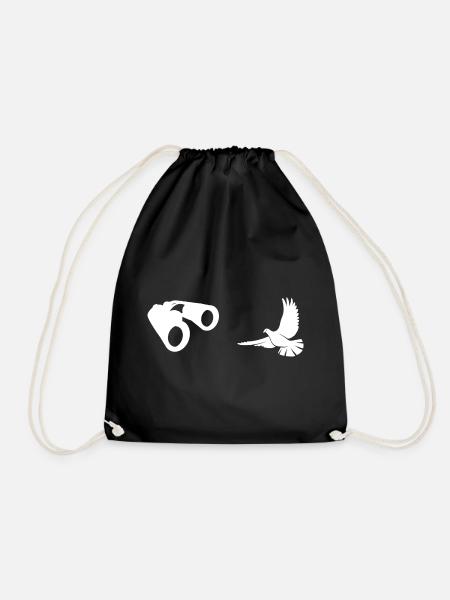 Minimalistische Vogelbeobachtung Silhouette - Turnbeutel - Schwarz