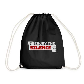 Enjoy The Silence Spruch Ruhe Stille Introvertiert - Turnbeutel - Schwarz - Vorne