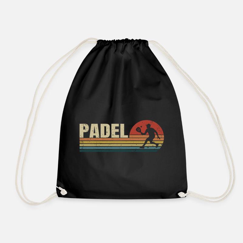 Padel Retro Sunset - Turnbeutel - Schwarz