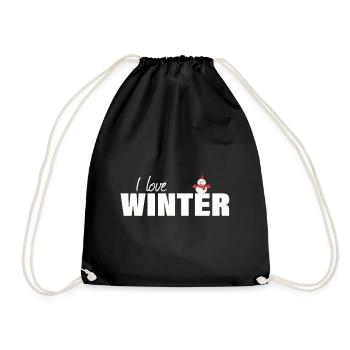 I LOVE WINTER - Turnbeutel - Schwarz - Vorne