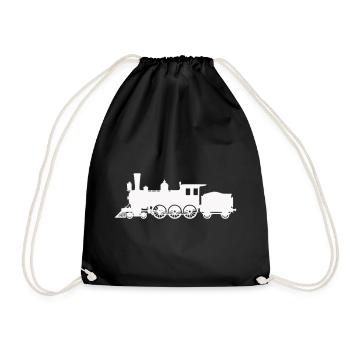 Silhouette de locomotive à vapeur - Sac de sport léger - noir - Devant