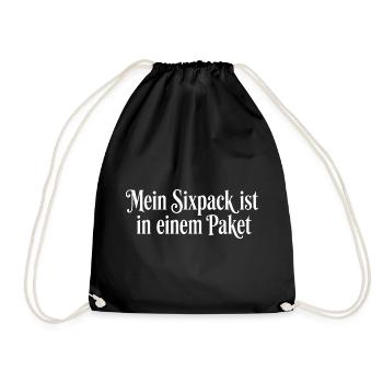 Mein Sixpack im Paket Lustig - Drawstring Bag - black - Front