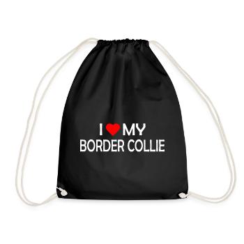I love my Border Collie - Drawstring Bag - black - Front